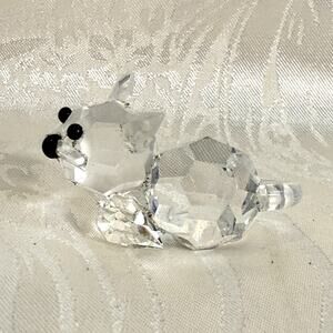 VTG Bohemia Czech Rainbow Crystal Glass Collection Preciosa Kitten figurine